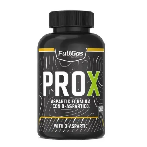 FULLGAS - Pro X (ASPARTIC FORMULA) 120 comp. Complemento Alimenticio a base de ácidos orgánicos, vitaminas y zinc. Con Ácido D-Aspártico, N, N-Dimetilglicina, Zinc y Vitamina B5. - 1