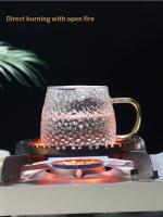 Taza De Café Con Patrón De Martillo 350ml/400ml Vidrio Resistente Al Calor Con Asa Para Bebidas Hoteles Hogar Coctelería - details 7