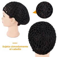 Malla De Crochet Para Cabello 1PC Negro Accesorio De Cubierta Para Cabello Suave Rayón Para Dormir Snood Para Mujeres - details 0