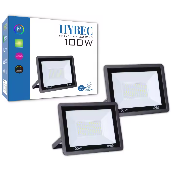 CLAR - Foco LED Exterior 100W, Blanco Frío 6500ºK (Pack 5) - 1