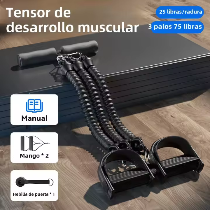Cuerda De Tensión Para Pedal Efecto Abdominal Y Estiramiento Elasticidad Bandas De Resistencia Para Fortalecimiento Del Pecho Y Fitness Equipamiento De Ejercicio - 1