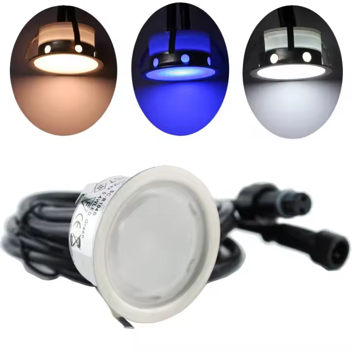 Barcelona LED Kit 6 focos LED empotrables en suelo Ø40x20mm 0,4W 12V-DC IP67 - 1