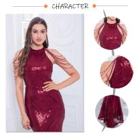 Vestido De Noche Elegante Romagic Con Hombros Descubiertos Y Diamantes Blanco Vestido De Fiesta Para Mujer Vestido De Premio Sin Mangas Largo Para Bodas Y Eventos Formales - details 10