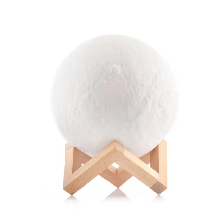 InnovaGoods® lamparas de mesita de noche Luna, Luz Nocturna Infantil con Control Táctil y Remoto, decoracion habitacion luz LED RGB de 16 Colores, Luz Blanca de 4000 K, Recargable. - 1