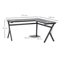 HOMCOM Mesa de Ordenador PC de Tabla de Madera Mesa Esquinera de Angulo para Oficina Dormitorio Hogar Escuela - details 2
