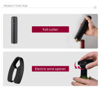 Juego De Abrevidrios Eléctrico 4-en-1 Recargable Automático Con Tapa Para Vino Y Rieles De Vino Acero Inoxidable Ecológico - details 15