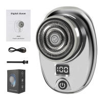 Afeitadora Eléctrica Mini Portátil Para Hombres Carga Rápida 1 Hora Pantalla Digital Afeitado Seco Y Humedo Acero Inoxidable - details 10