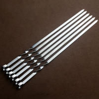 Brochetas De Acero Inoxidable Reutilizable Para Barbacoa 10/20/30/50/100Pcs Ideal Para Camping Al Aire Libre Y Fiesta De Asado Interior - details 4