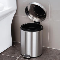 Bandeja De Papelera De Acero Inoxidable 5L Moderna Con Pedal De Pie Para Baño Y Cocina Resistente Al Polvo Y Agua Color Oro - details 24