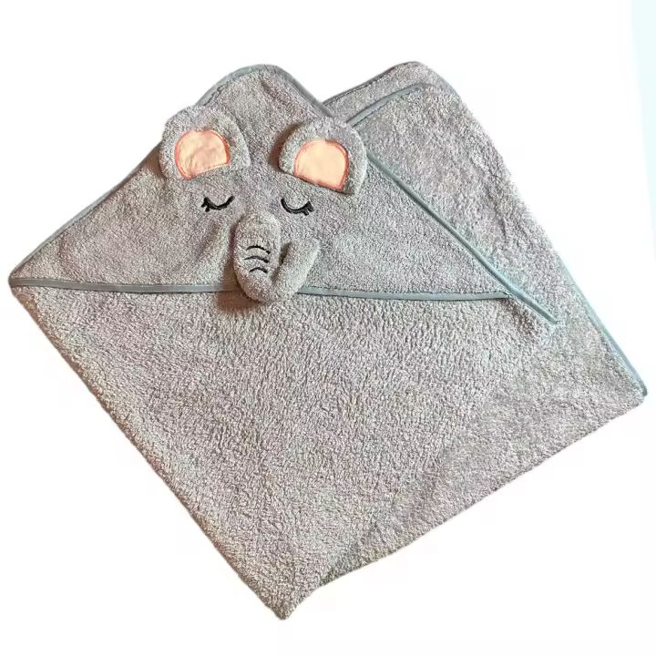 Mr Goodsy® Toalla de baño con capucha para bebé, Toalla suave y súper absorbente, Toalla de baño para niños pequeños (0-3 años) Elefante - 1