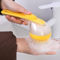 Cepillo De Baño Con Mango Largo Para Masaje Del Escalpelo Y Exfoliación De Cuerpo Herramientas De Peinado Para El Cabello Presiona Para Dispensar - details 1