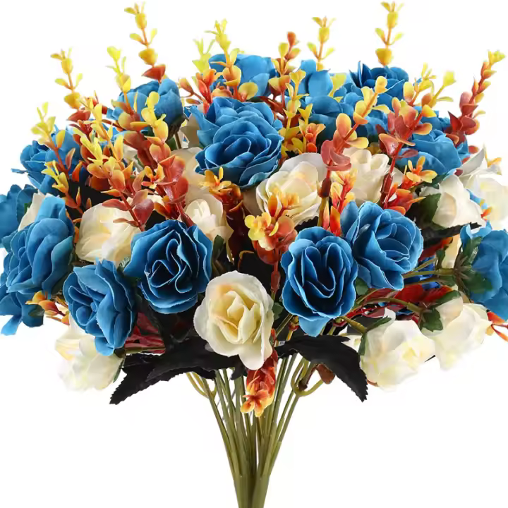 Bouquet De Flores Artificiales Rosa Para Bodas Decoración De Casa Y Fiestas 1 Rama Accesorios De Boda Sin Marca Origien China - 1