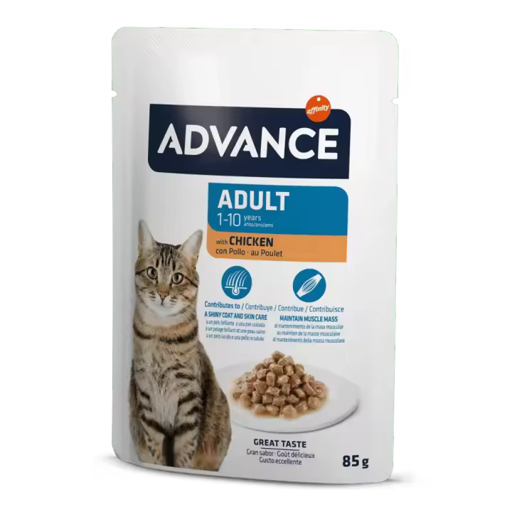 Advance Bocaditos en Salsa para Gatos con Pollo - Alimento Húmedo para Gatos - 12 Ud - 1