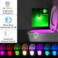Luz Nocturna Para Inodoro Con Sensor De Movimiento LED 8 Colores Cambiantes Ilumina El Inodoro Y El Grifo Del Baño Luz De Noche Para El Baño - details 1