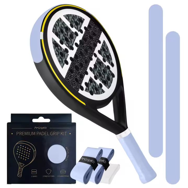 Pt GripKit Set de Grips para Padel Azul – 2 Overgrips + 2 Protectores + Anillo de Silicona – Accesorio Color Estilo Pastel para Raquetas Padel Tenis Kit - 1