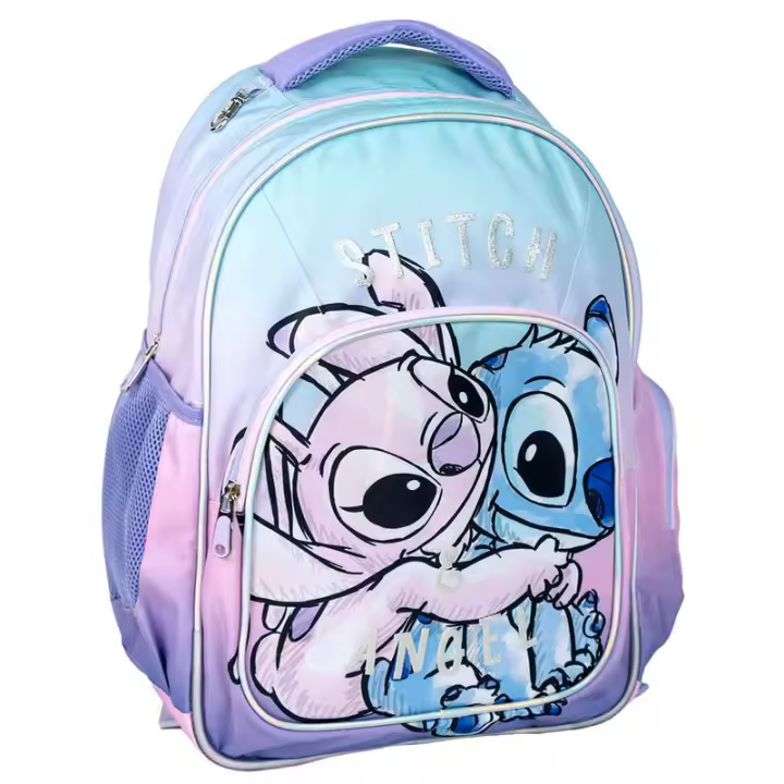 Mochila Stitch Grande Junior, Dos Compartimentos, Bolsillo Lateral, Adaptable a Carro, Asa Acolchada, Licencia Oficial 100%, Color Mix, 42 x 32 x 15 cm, Cerdá - Kiglam - 1
