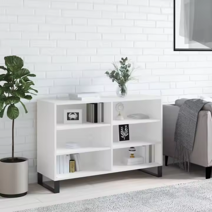 vidaXL Aparador de madera de ingeniería blanco 103,5x35x70 cm - 1