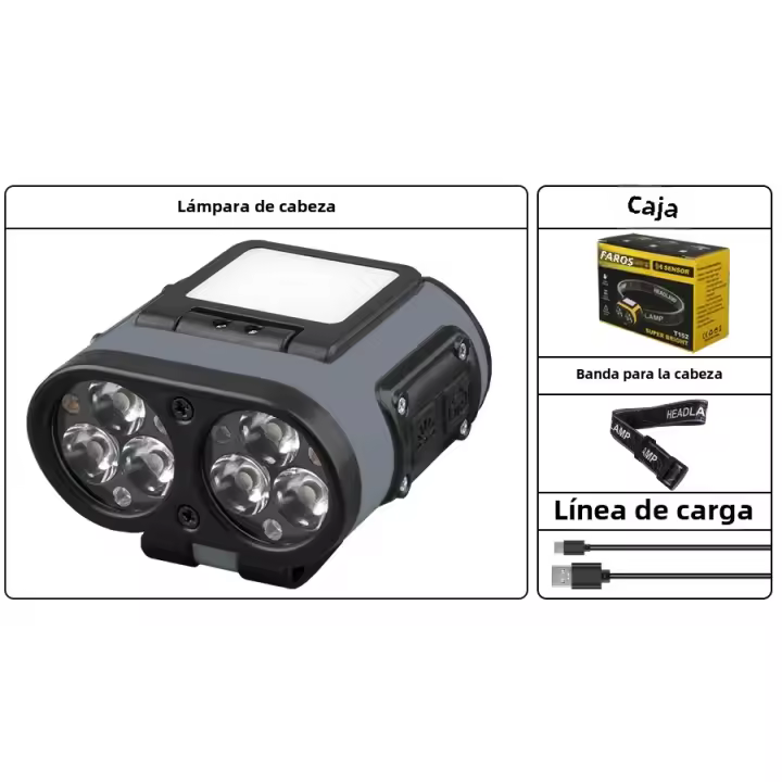 Linterna Frontal LED Multifuncional Con Batería Recargable USB Para Camping Y Actividades Al Aire Libre Lámpara De Gorra Clip - 1