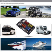 Caja De Fusibles 12V 32V Con Portafusibles M5 Y 6/12 Maneras Con Cubierta De Plástico Y Luz LED Para Coche Barco Marina - details 4