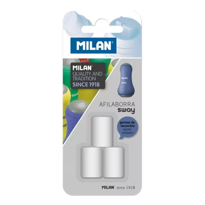 MILAN - Blíster 3 Gomas de Recambio para Afilaborra SWAY - 1