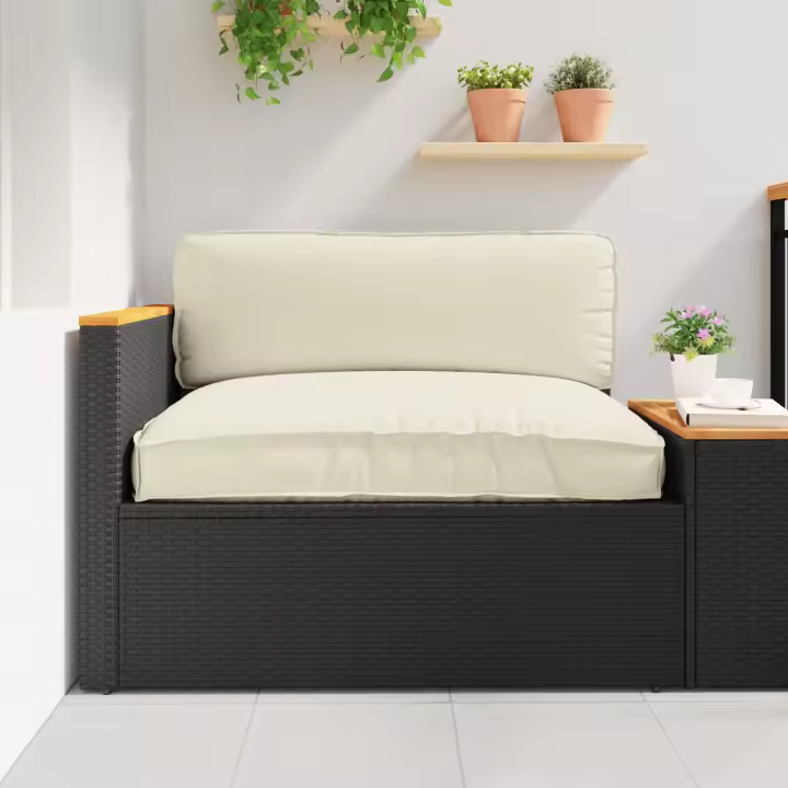 Cojín Exterior vidaXL Crema Poliéster 120 x 12 x 80 cm - 1