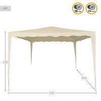 Cenador desmontable jardín 300x300x240 cm crema Aktive - details 3