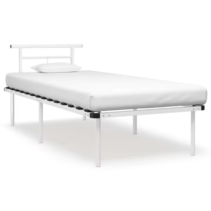 Estructura de cama sin colchón metal blanco 90x200 cm - 1