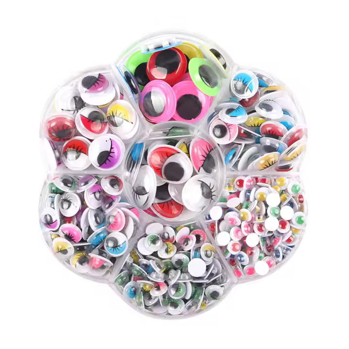 Ojos Peculiares De Plástico Autoadhesivos Para Manualidades Y Artesanía Tamaño Múltiple Adecuados Para Animales Y Niños - 1