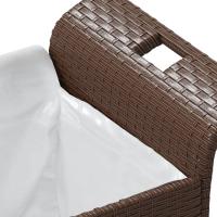 vidaXL Banco de jardín con cojín ratán sintético marrón 116x46x57 cm - details 5