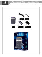 Cortador De Pelo Eléctrico Portátil Kemei KM-679 Para Hombres Cuchilla Reciprocante Trimmer De Barba Afeitadora Universal Recargable Velocidad Alta Longitud De Corte 0.5-1 Mm - details 15