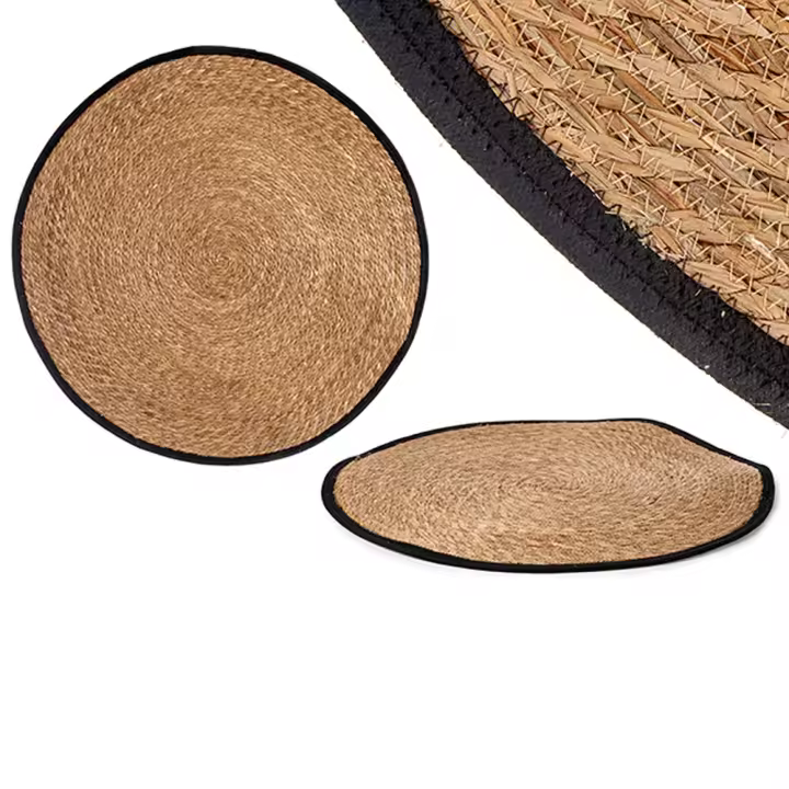GIFTDECOR Alfombra Natural Borde Negro 100 Cm Alta Calidad - 1
