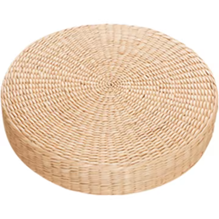 Cojines de suelo redondos de tatami, cojines de suelo hechos a mano con tejido de paja para adultos, cojines de tatami transpirables para sentarse al aire libre (diámetro: 44 cm, 40 cm) - 1
