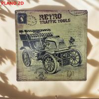 MEJORADA Cartel Metálico Retro – Placa de Metal Vintage con Diseño de Vehículos Clásicos – Decoración para Bar, Garaje, Hogar, Oficina – 29.6x29.6cm - details 2