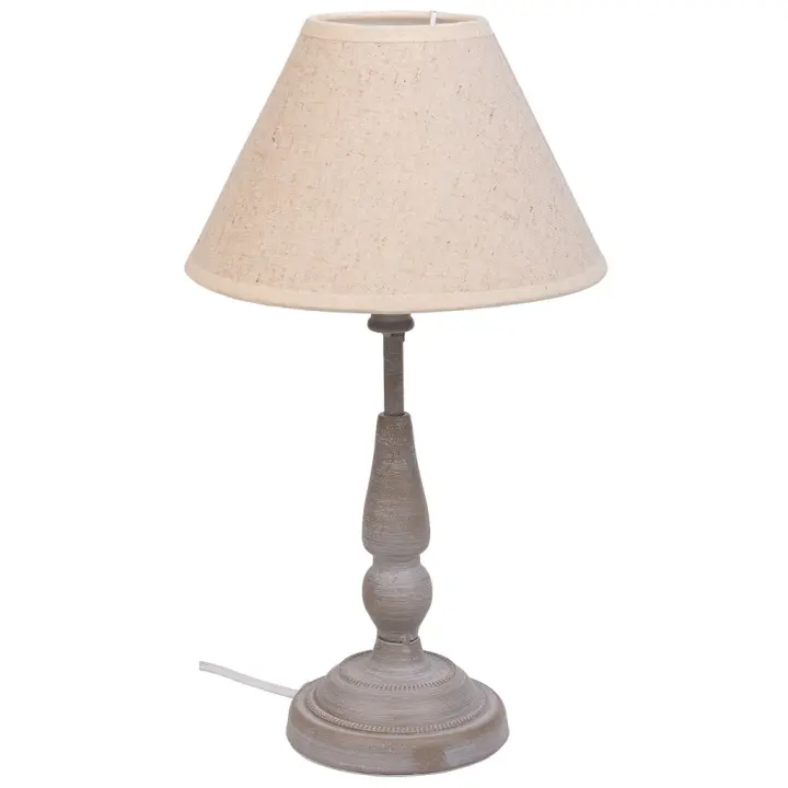WANDERLUST DECO Lámpara de Mesa de Metal Gris 20x20x34h Cm - Iluminación Cálida y Estilo Vintage - 1