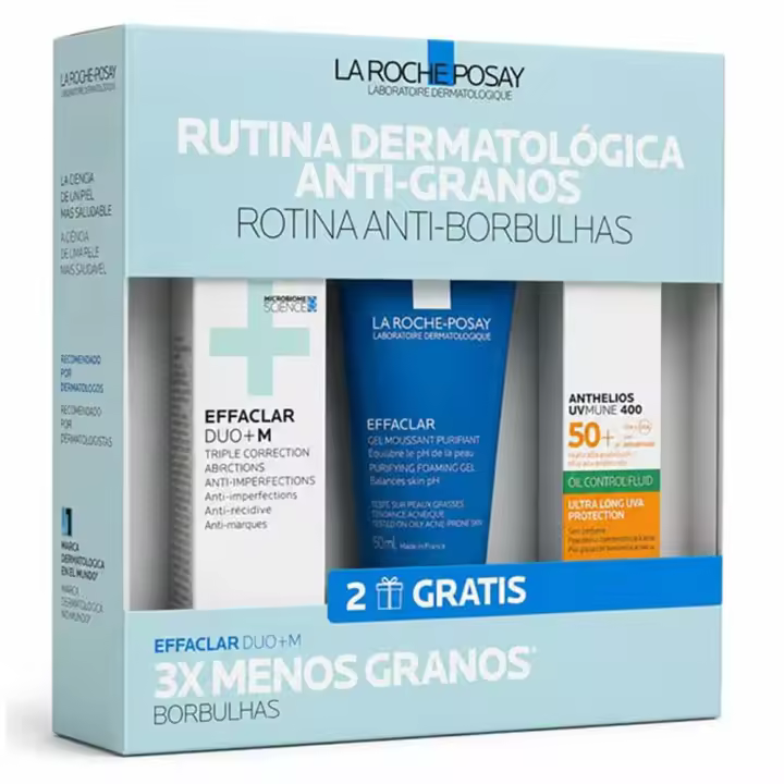 La Roche Posay Effaclar Duo +M Crema 40 ml + Regalo Gel Purificante 50 ml y Anthelios Uvmune 400 Oil Control 15 ml Pack - 1
