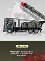Modelo De Lanzador De misilesRocket De 1/32 Para Coche Juguete Cuerpo De Metal Puertas De Goma Abiertas Vehículos Militares De Aleación Regalos Para Niños - details 5