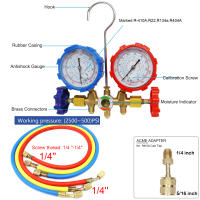 Juego De Medidores De Manifold R410A R22 R134a R404A Para Refrigeración HVAC Con Tubos Y Adaptadores De Conexión Ajustable Para Servicio De Recarga - details 10