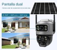 Cámara De Seguridad V380 Dual Lente 4G Con Visión Nocturna Y Detección De Humanos Impermeable 8MP 4K Batería CCTV Monitor Solar PIR - details 4