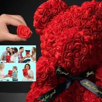 Muñeco De Oso Con Rosa Artificial Eterna Para Día De San Valentín Regalos De Cumpleaños Aniversario Decoración De Miniaturas Para Novia - details 12