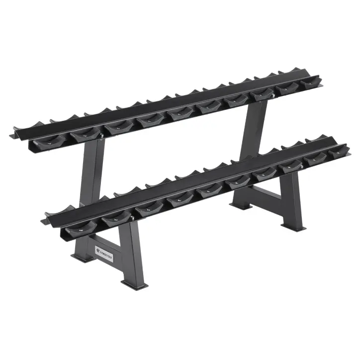Fitness Tech Soporte de mancuernas profesional de 10 pares Estantes de almacenamiento de pesas libres - 1