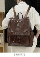 Bolso tipo mochila para el hombro con colgante, moderno, sencillo, informal y de gran capacidad para mujer, con textura y estilo. - details 20