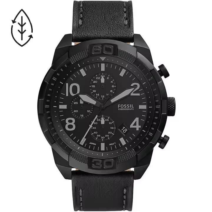 FOSSIL FS5874 Reloj de cuero para hombre Negro-Relojes Bronson Fossil - 1