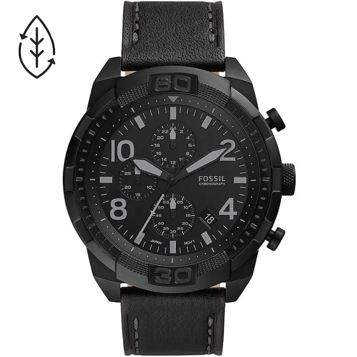 FOSSIL FS5874 Reloj de cuero para hombre Negro-Relojes Bronson Fossil - 1