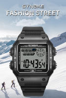 Reloj Digital Militar Para Hombre SYNOKE Exterior Retro Deportivo 5Bar Impermeable Multifuncional Luminoso Con Alarma Y Calendario - details 0