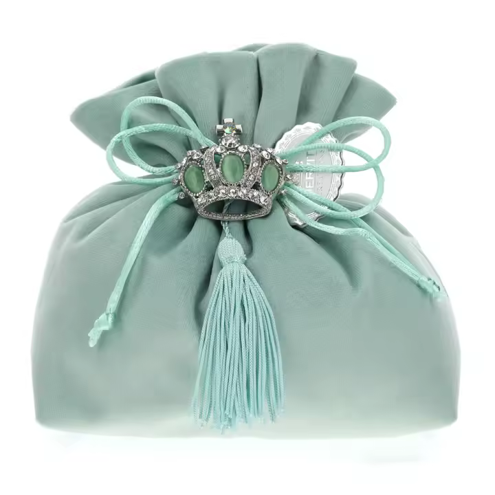 Bolsa de terciopelo verde 15x7x16cm - 1