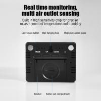 Medidor De Temperatura Y Humedad Multifunción Con Diseño Magnético Pantalla Grande Reloj Alarmas Electrónicos Termómetro Digital - details 6