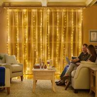 3x3m Cortina De Navidad Con Luz Faeira USB Y Control Remoto Decoración De Ventana LED Para Año Nuevo Fiesta De Navidad - details 2