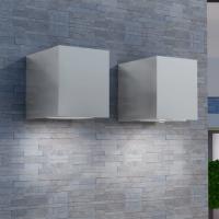 vidaXL Lámparas Pared Cúbicas para Exteriores (2 unidades) con Reflector de Crista Dimensiones 6.8 x 9.2 x 8.1 cm, 6.8 x 9.2 x 15 cm - details 0