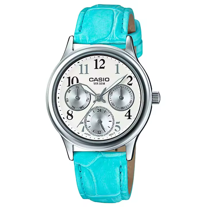 Casio Ltp-e306l-7b  Reloj Para Mujer Color Azul. Hora Analógica y Calendario. - 1