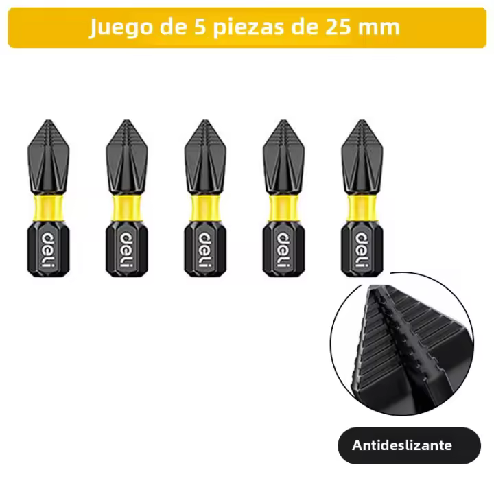 Juego De Destornilladores De Cabeza Cross Antideslizante Y Magnético De Acero Carbono De Alta Dureza Para Impactos 25/50/65/70/90mm - 1